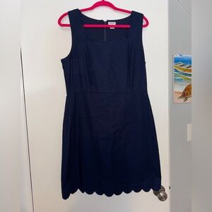J Crew Scalloped Edge Dress - Navy - 12